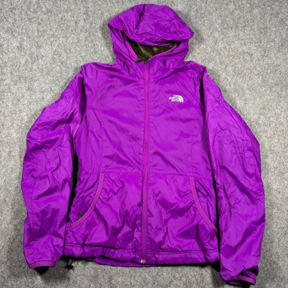 The North Face Womens Purple Ripstop Fleece Lined Hooded Jacket S12 Small Hiking